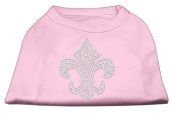 Silver Fleur De Lis Rhinestone Shirts - Light Pink