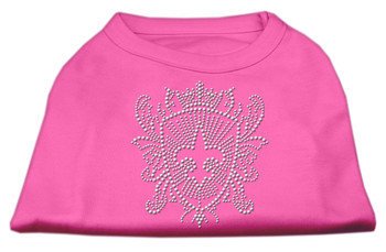 Rhinestone Fleur De Lis Shield Shirts - Bright Pink