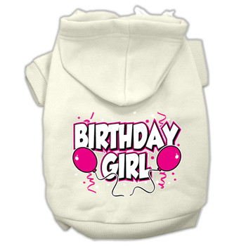 Birthday Girl Screen Print Pet Hoodies - Cream