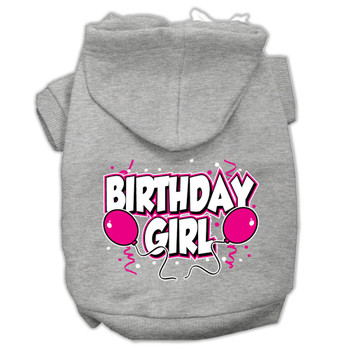 Birthday Girl Screen Print Pet Hoodies - Grey