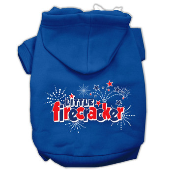 Little Firecracker Screen Print Pet Hoodies - Blue