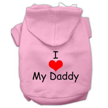 I Love My Daddy Screen Print Pet Hoodies - Pink