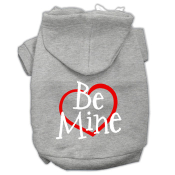 Be Mine Screen Print Pet Hoodies - Grey