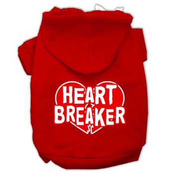 Heart Breaker Screen Print Pet Hoodies - Red