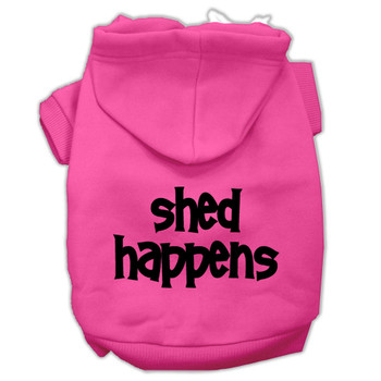 Shed Happens Screen Print Pet Hoodies - Bright Pink