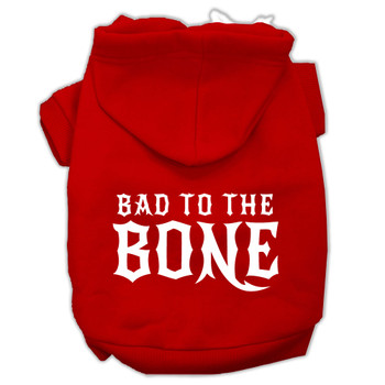 Bad To The Bone Dog Pet Hoodies - Red