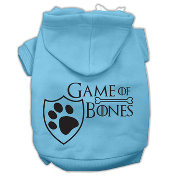 Game Of Bones Screenprint Dog Hoodie - Baby Blue