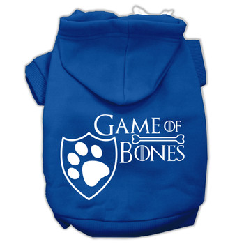 Game Of Bones Screenprint Dog Hoodie - Blue