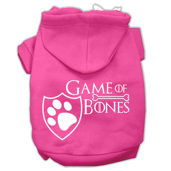 Game Of Bones Screenprint Dog Hoodie - Bright Pink