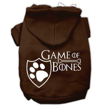 Game Of Bones Screenprint Dog Hoodie - Brown