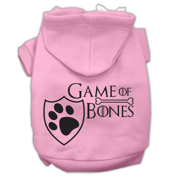 Game Of Bones Screenprint Dog Hoodie - Light Pink