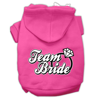 Team Bride Screen Print Pet Hoodies - Bright Pink