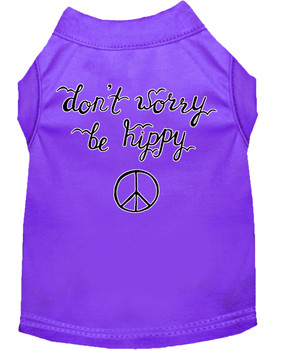 Be Hippy Screen Print Dog Shirt - Purple