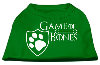 Game Of Bones Screen Print Dog Shirt - Green