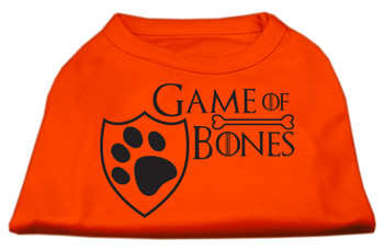 Game Of Bones Screen Print Dog Shirt - Orange