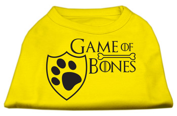 Game Of Bones Screen Print Dog Shirt - Yellow