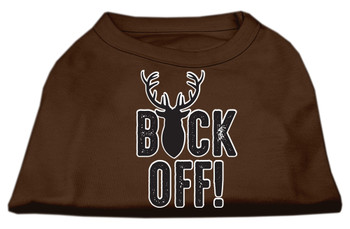 Buck Off Screen Print Dog Shirt - Brown