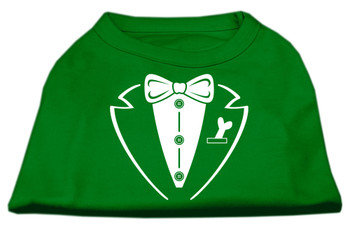 Tuxedo Screen Print Dog Shirt - Emerald Green