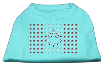 Canadian Flag Rhinestone Dog Shirts - Aqua