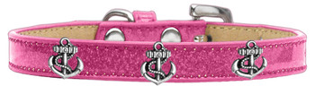 Silver Anchor Widget Dog Collar - Pink - Ice Cream