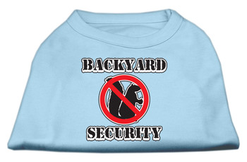 Backyard Security Screen Print Dog Shirts - Baby Blue