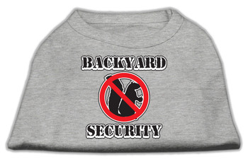 Backyard Security Screen Print Dog Shirts - Grey