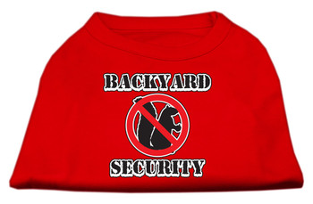 Backyard Security Screen Print Dog Shirts - Red