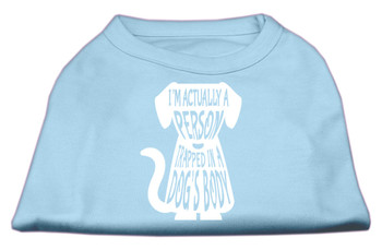 Trapped Screen Print Dog Shirt - Baby Blue