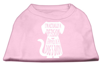 Trapped Screen Print Dog Shirt - Light Pink
