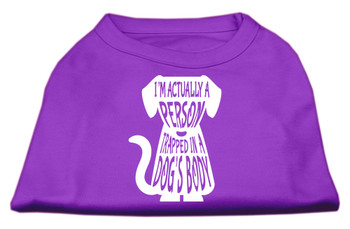 Trapped Screen Print Dog Shirt - Purple