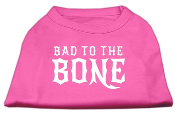Bad To The Bone Dog Shirt - Bright Pink