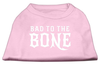 Bad To The Bone Dog Shirt - Light Pink