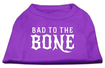 Bad To The Bone Dog Shirt - Purple