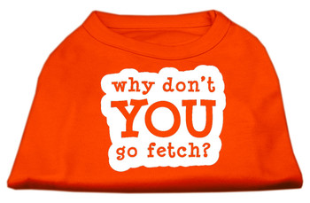 You Go Fetch Screen Print Dog Shirt - Orange