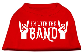 With The Band Screen Print Dog Shirt - Red