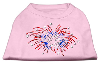 Fireworks Rhinestone Dog Shirt - Light Pink
