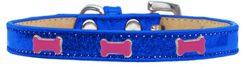 Pink Bone Widget Dog Collar - Blue - Ice Cream