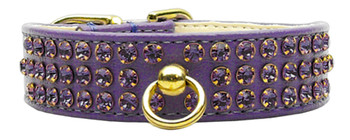 Manhattan Purple W/ Purple Stones Dog Collar