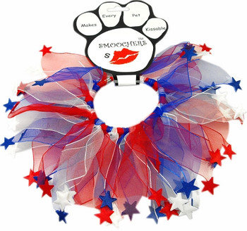 Red, White And Blue Star Smoochers Pet Dog Party Collar