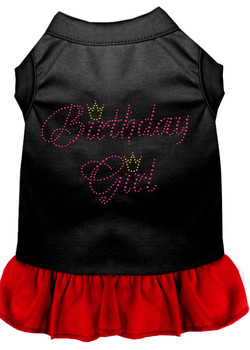 Birthday Girl Rhinestone Dresses  - Black With Red