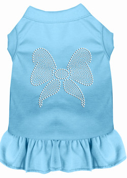 Rhinestone Bow Dress  - Baby Blue