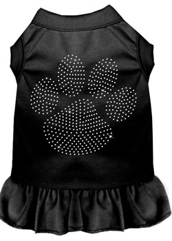 Rhinestone Clear Paw Dress - Black