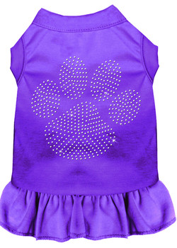 Rhinestone Clear Paw Dress - Purple