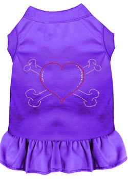 Rhinestone Heart And Crossbones Dress - Purple