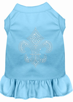 Silver Fleur De Lis Rhinestone Dress - Baby Blue