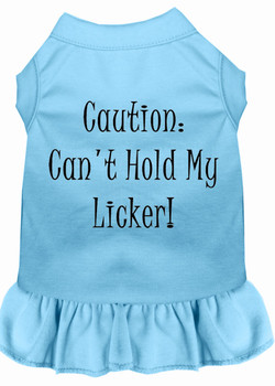 Can't Hold My Licker Screen Print Dress - Baby Blue