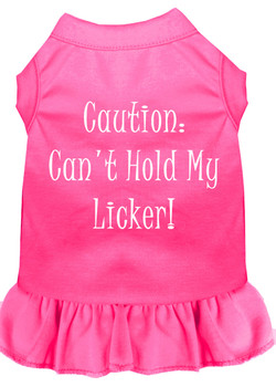 Can't Hold My Licker Screen Print Dress - Bright Pink