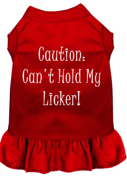 Can't Hold My Licker Screen Print Dress - Red
