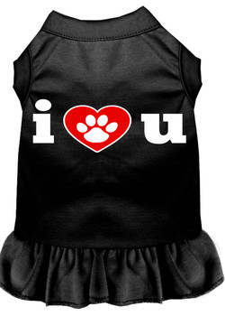 I Heart You Screen Print Dress - Black