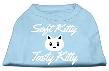 Softy Kitty, Tasty Kitty Screen Print Dog Shirt - Baby Blue